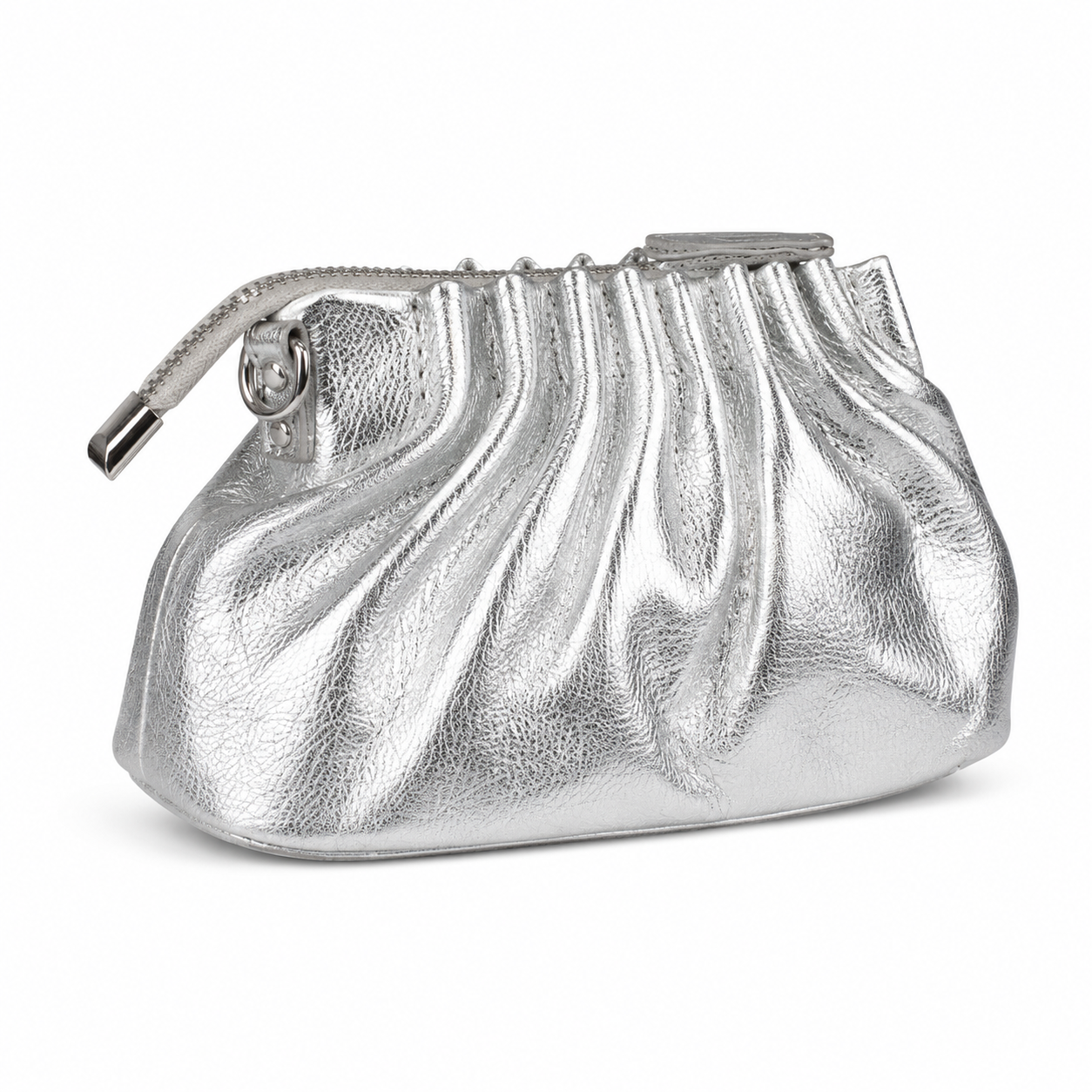 Малка дамска ruched shoulder bag „Selene“ от естествена кожа