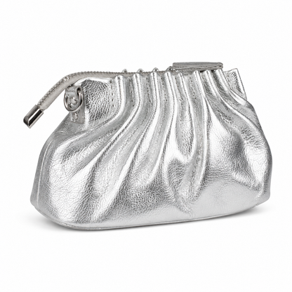 Малка дамска ruched shoulder bag „Selene“ от естествена кожа
