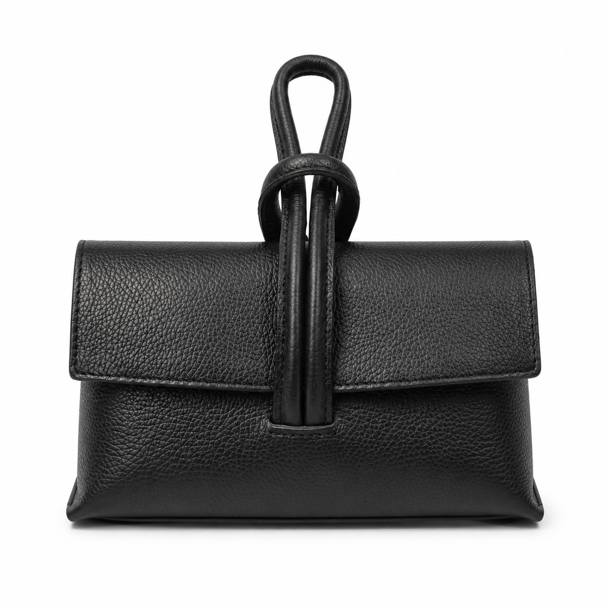 Малка дамска clutch чанта с дръжка „Elara“ от естествена кожа