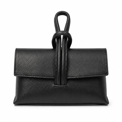 Малка дамска clutch чанта с дръжка „Elara“ от естествена кожа