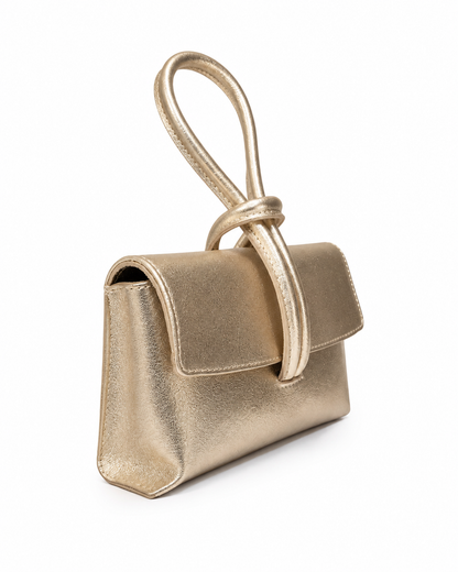 Малка дамска clutch чанта с дръжка „Elara“ от естествена кожа
