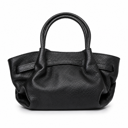 Малка дамска slouchy tote чанта „Noir“ от естествена кожа