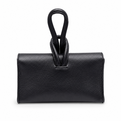 Малка дамска clutch чанта с дръжка „Elara“ от естествена кожа