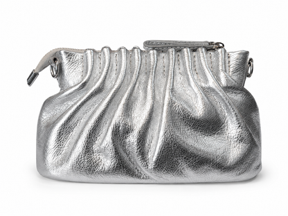 Малка дамска ruched shoulder bag „Selene“ от естествена кожа