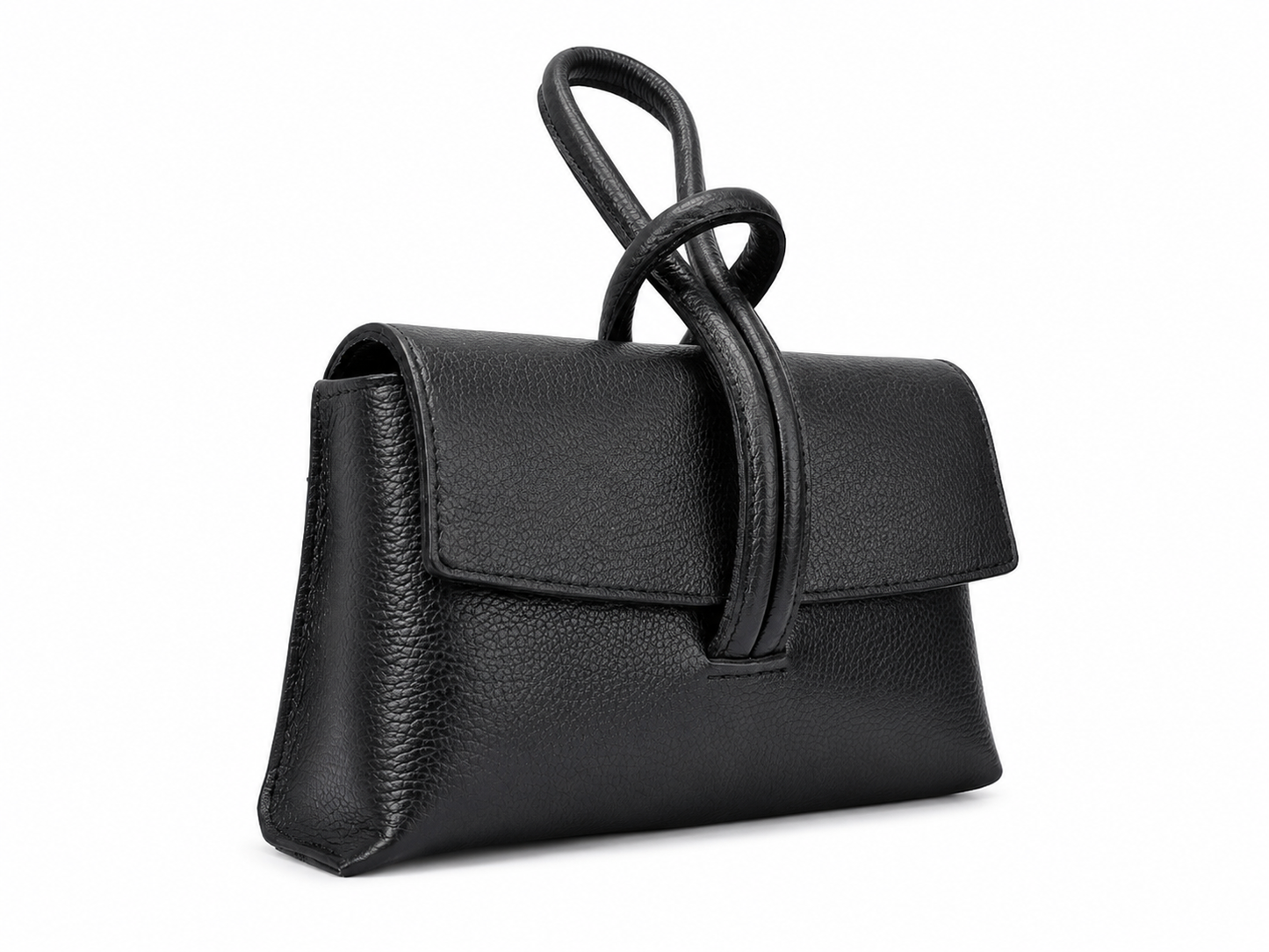 Малка дамска clutch чанта с дръжка „Elara“ от естествена кожа