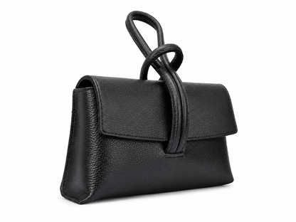 Малка дамска clutch чанта с дръжка „Elara“ от естествена кожа
